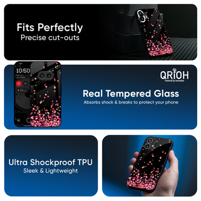 Heart Rain Fall Glass Case For Nothing CMF Phone 1