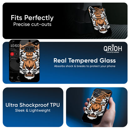 Angry Tiger Glass Case For Nothing CMF Phone 1