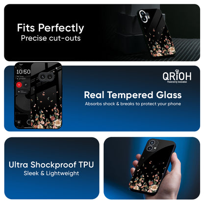 Floating Floral Print Glass Case for Nothing CMF Phone 1