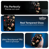 Black Spring Floral Glass Case for Nothing CMF Phone 1