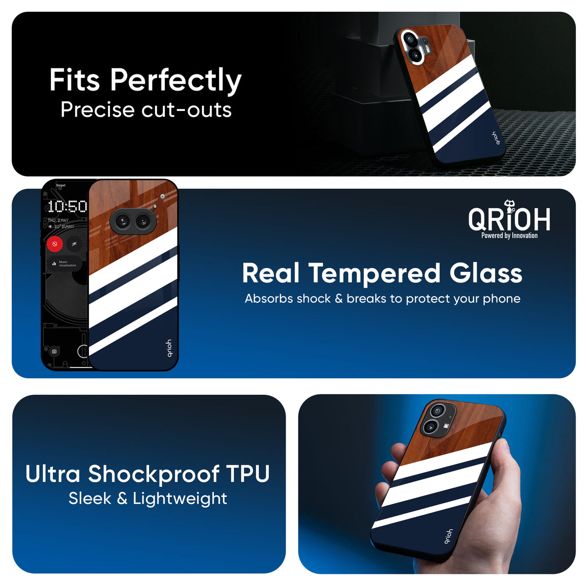 Bold Stripes Glass Case for Nothing CMF Phone 1