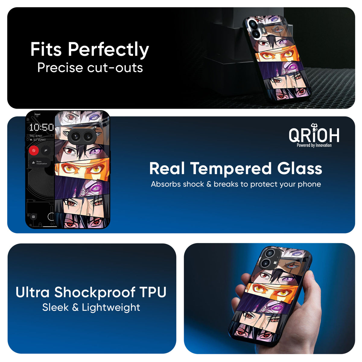 Anime Eyes Glass Case for Nothing CMF Phone 1