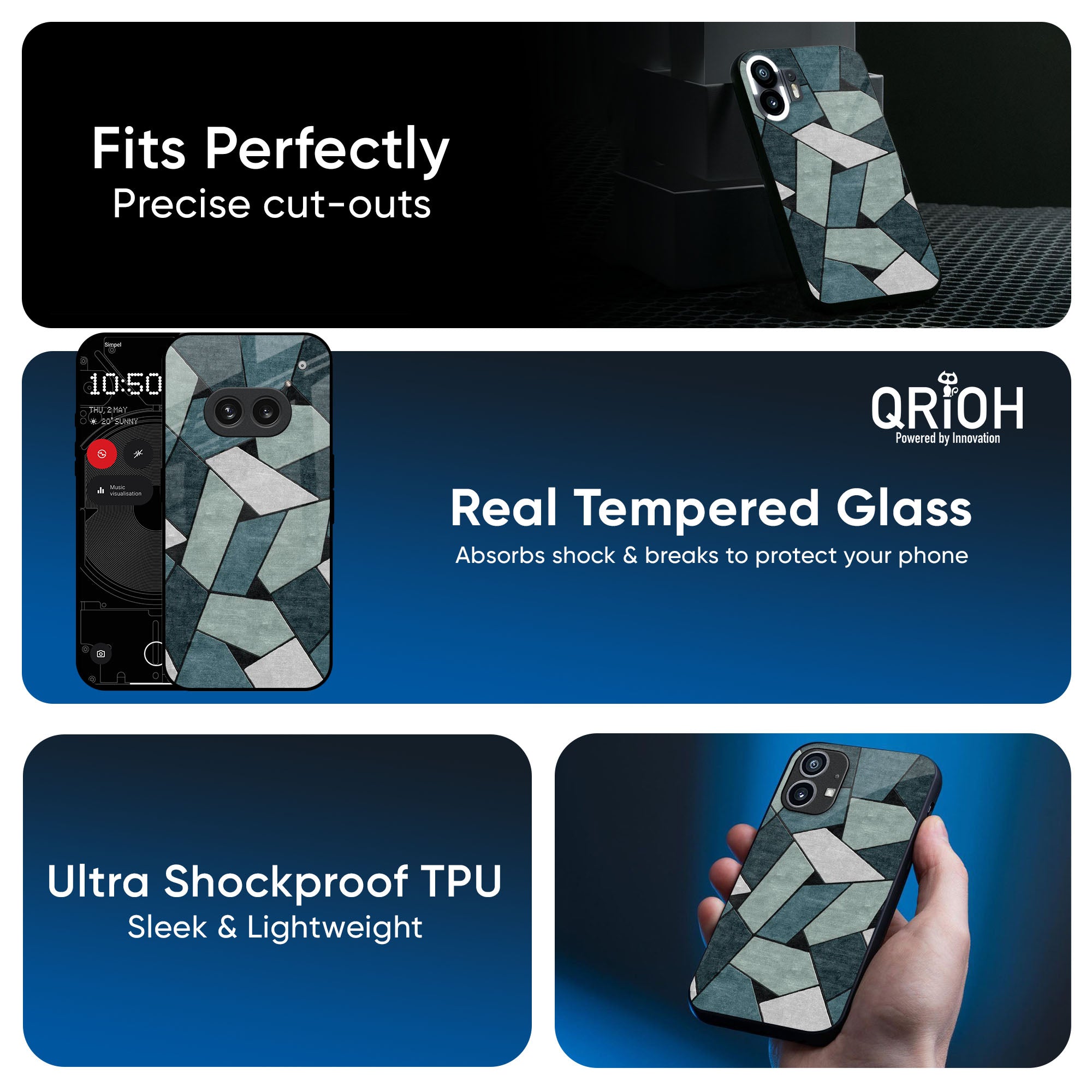 Abstact Tiles Glass Case for Nothing CMF Phone 1