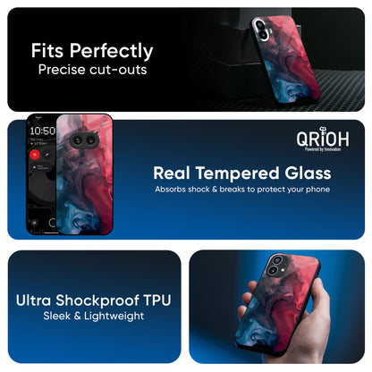 Blue & Red Smoke Glass Case for Nothing CMF Phone 1