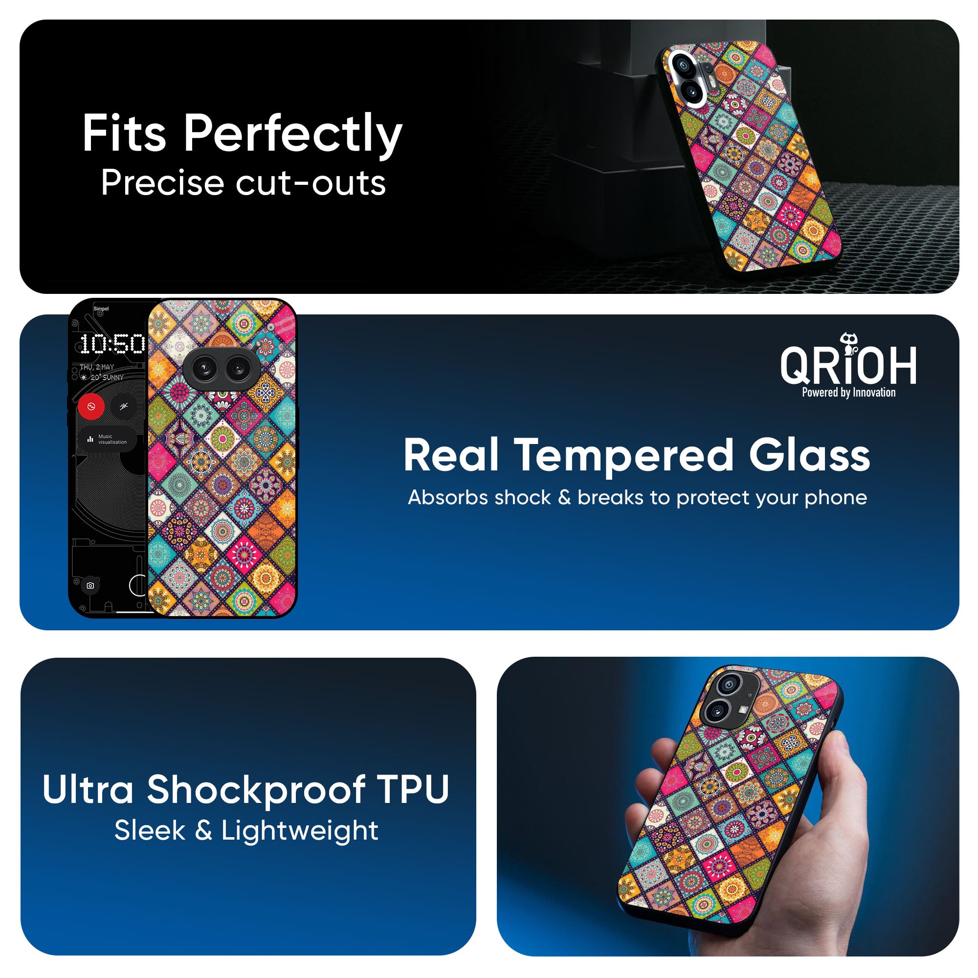 Multicolor Mandala Glass Case for Nothing CMF Phone 1