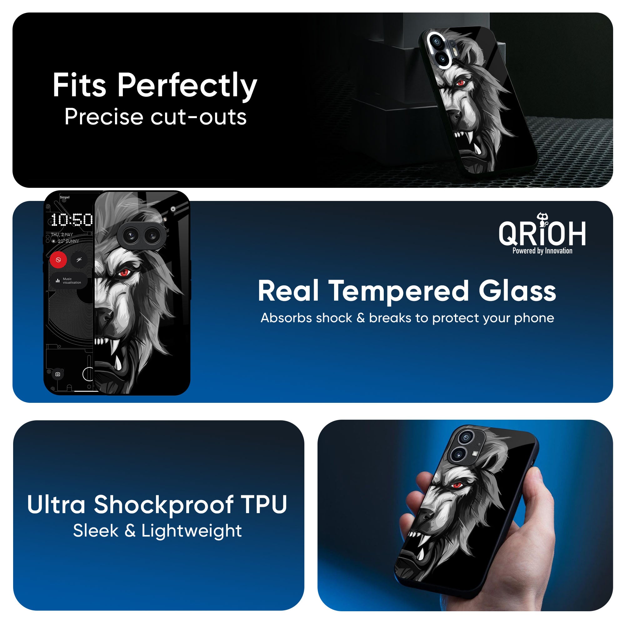 Wild Lion Glass Case for Nothing CMF Phone 1