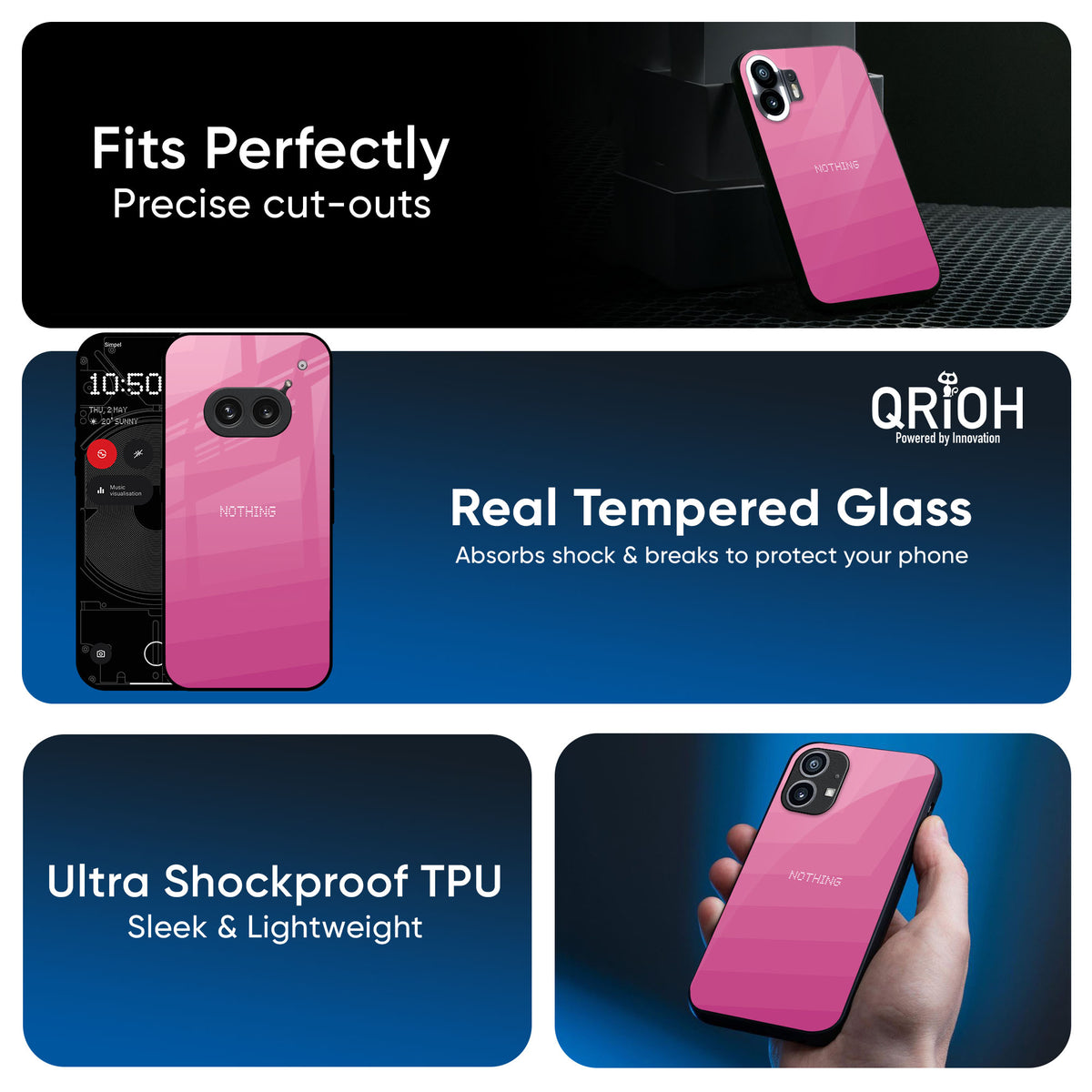 Pink Ribbon Caddy Glass Case for Nothing CMF Phone 1