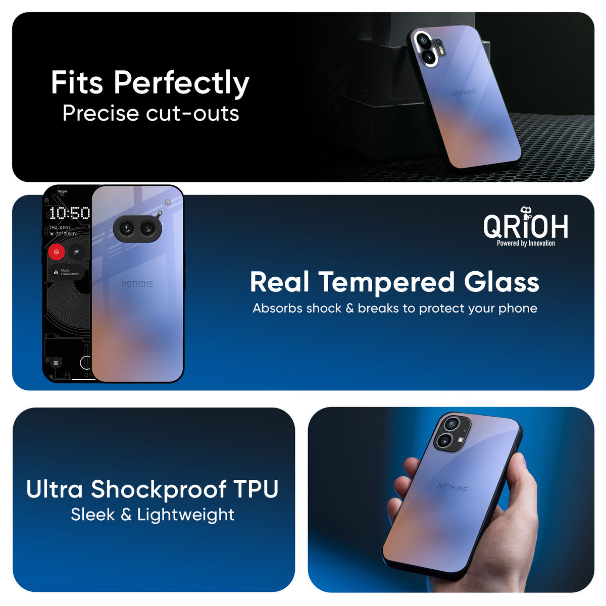 Blue Aura Glass Case for Nothing CMF Phone 1