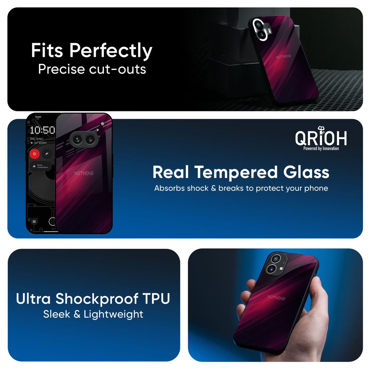 Razor Black Glass Case for Nothing CMF Phone 1