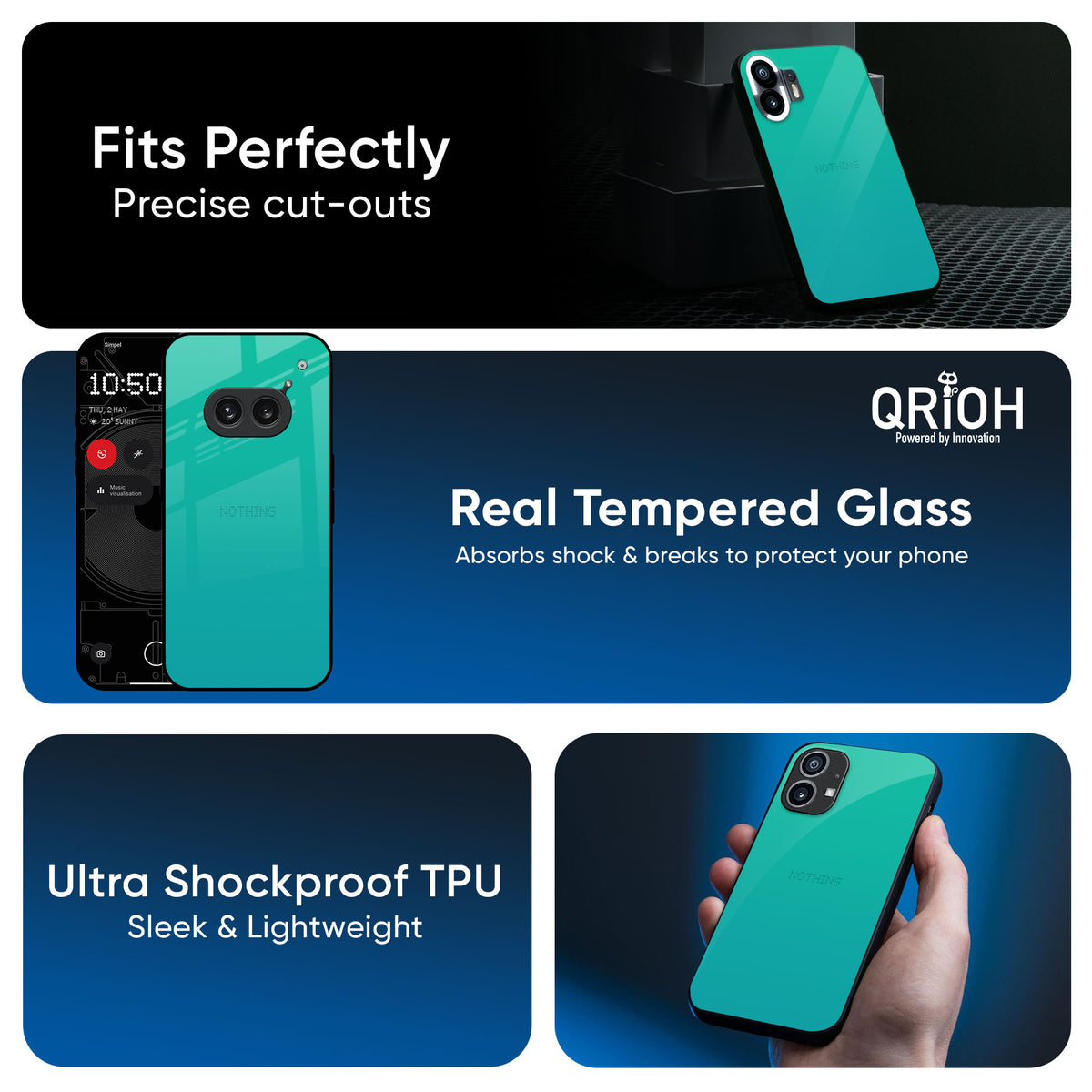 Cuba Blue Glass Case For Nothing CMF Phone 1