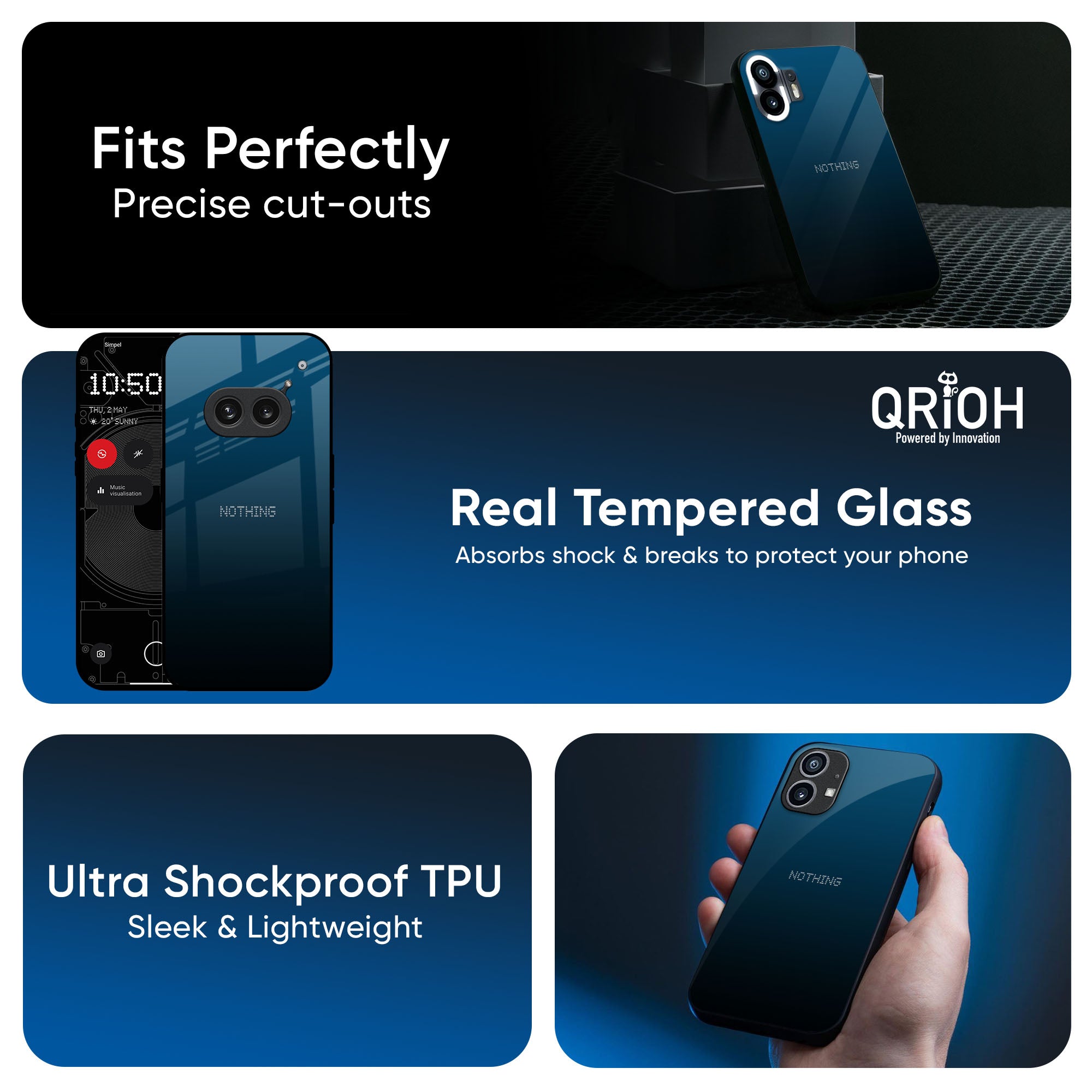Sailor Blue Glass Case For Nothing CMF Phone 1