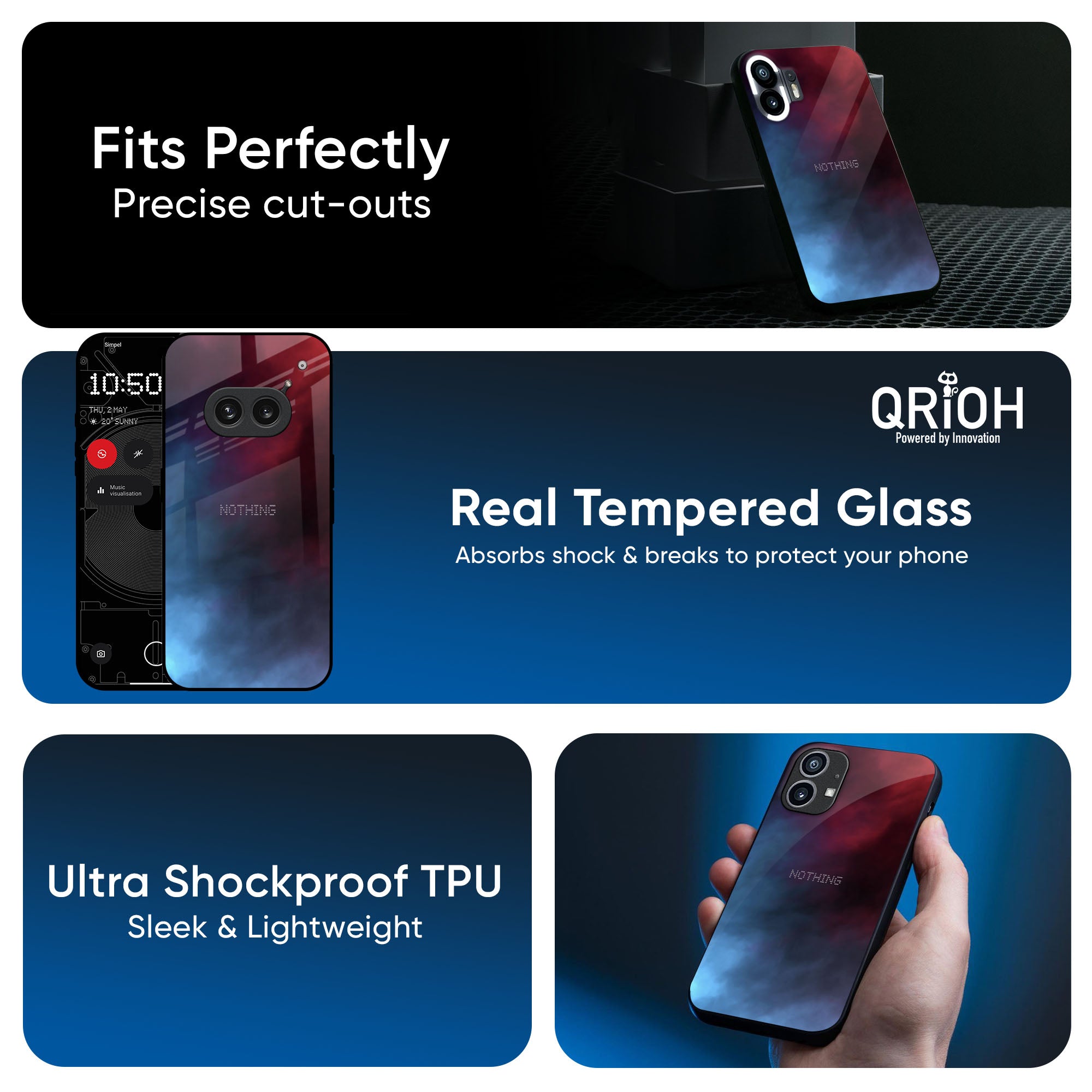 Smokey Watercolor Glass Case for Nothing CMF Phone 1