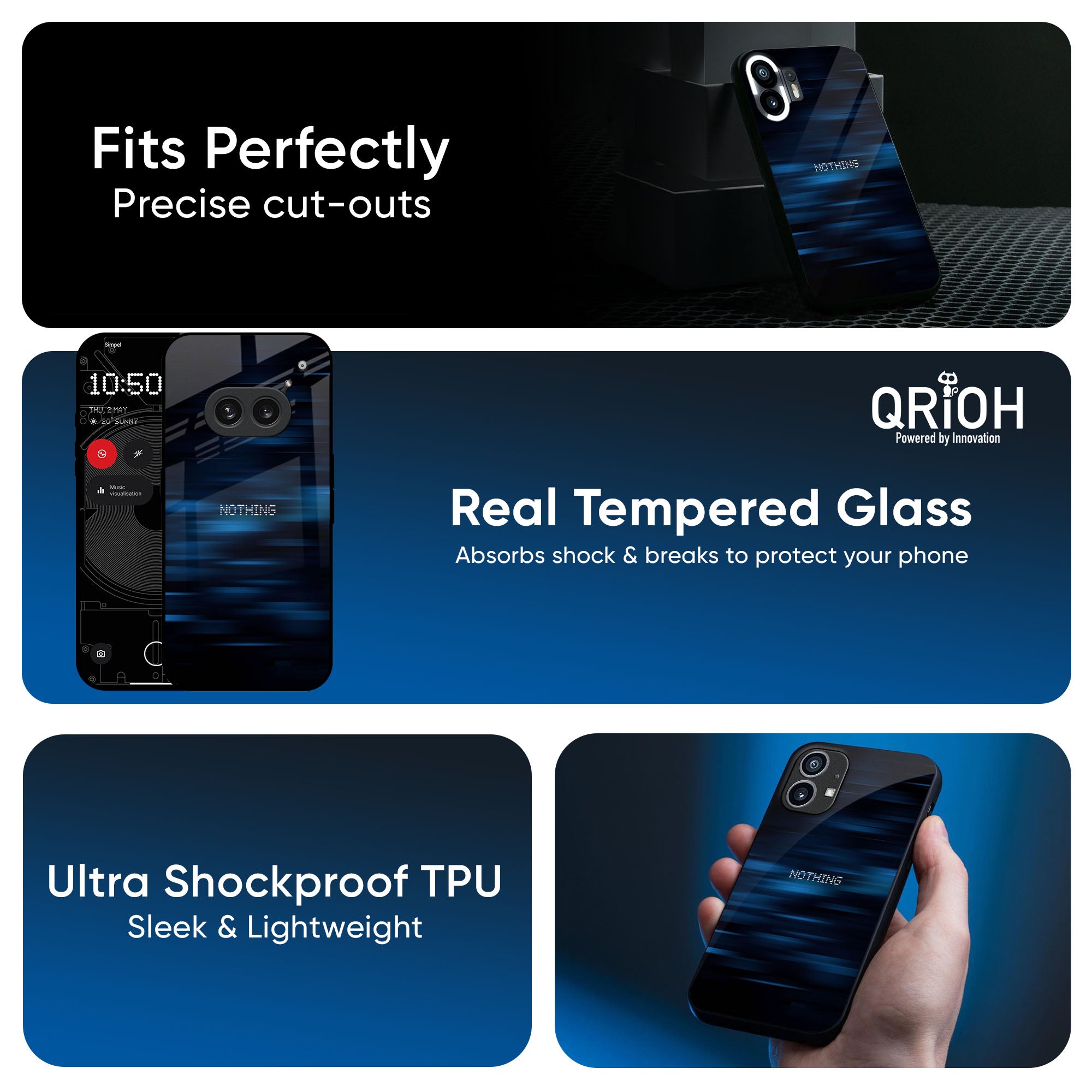 Blue Rough Abstract Glass Case for Nothing CMF Phone 1