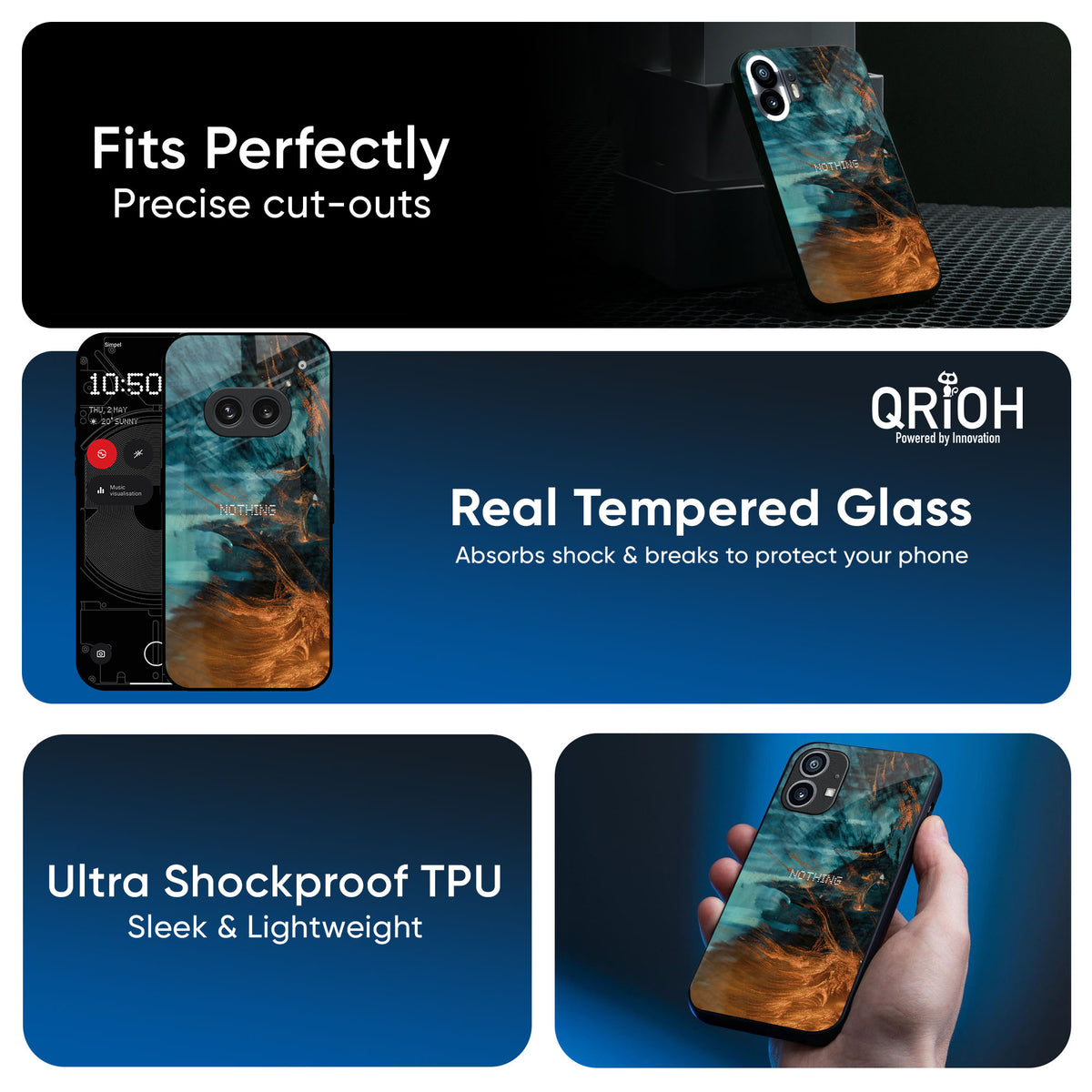 Golden Splash Glass Case for Nothing CMF Phone 1