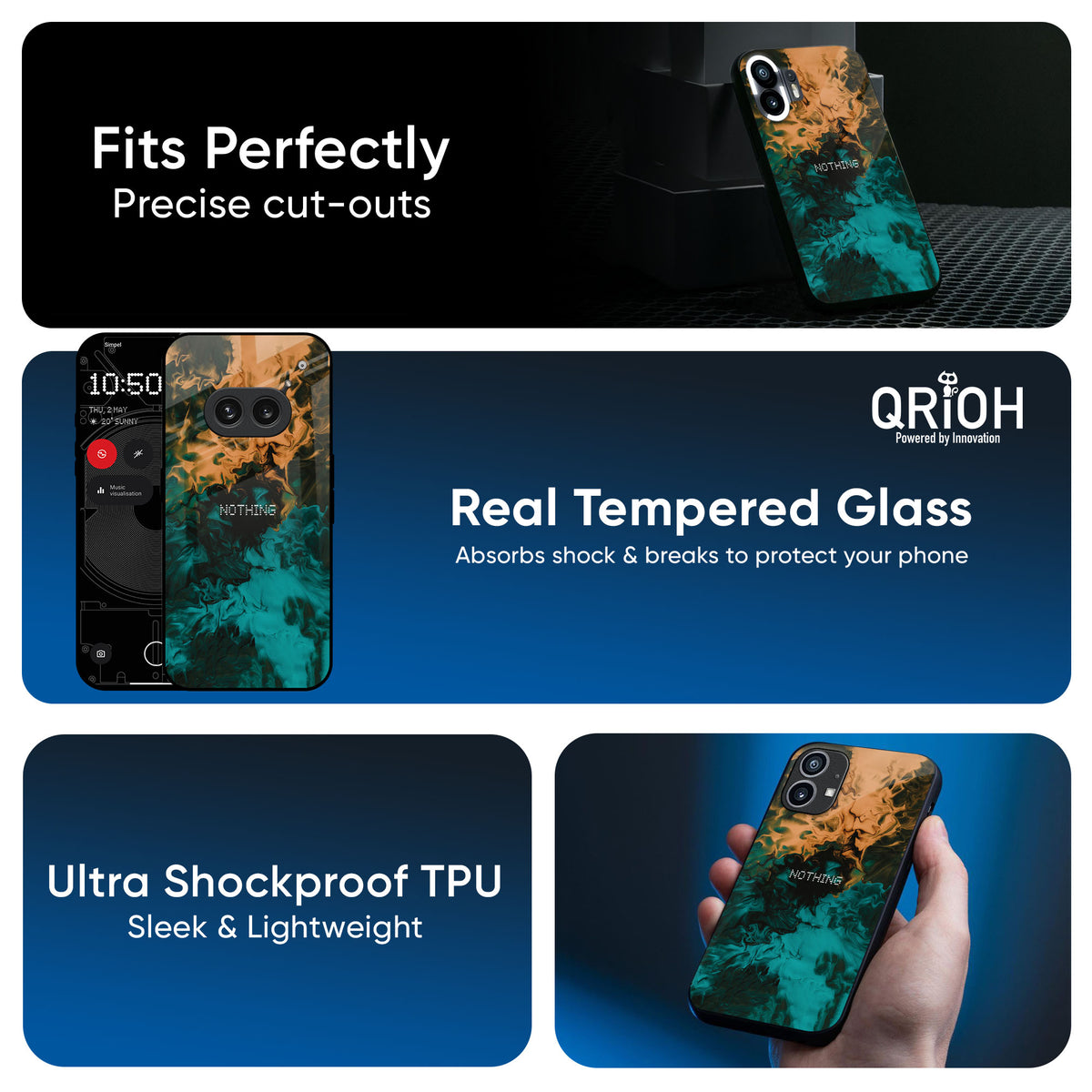 Watercolor Wave Glass Case for Nothing CMF Phone 1