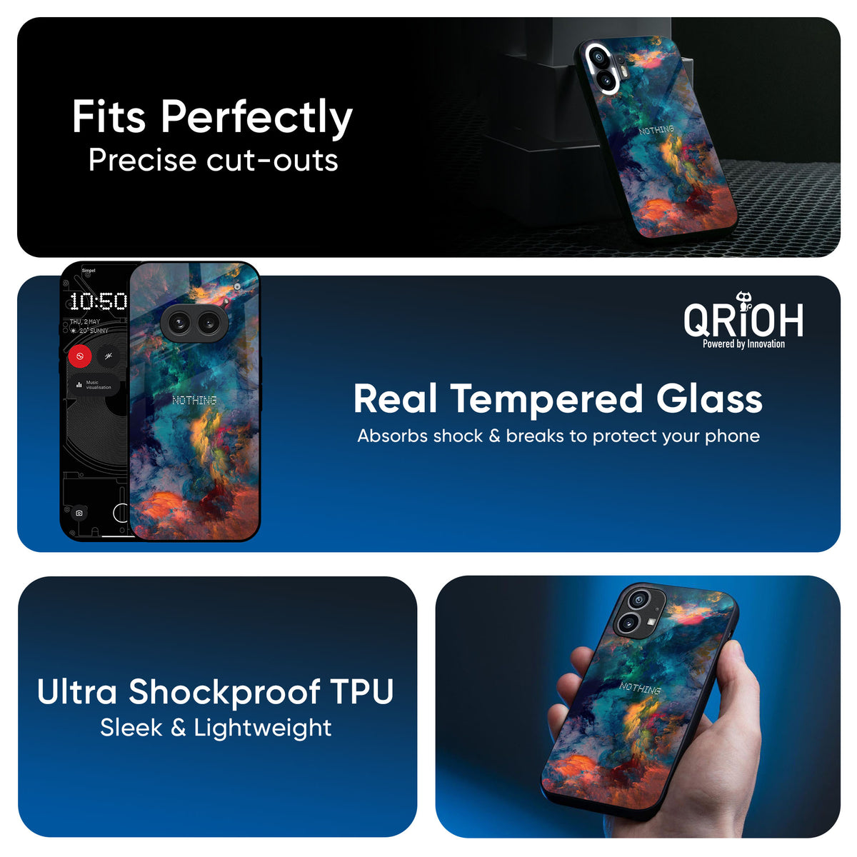 Colored Storm Glass Case for Nothing CMF Phone 1