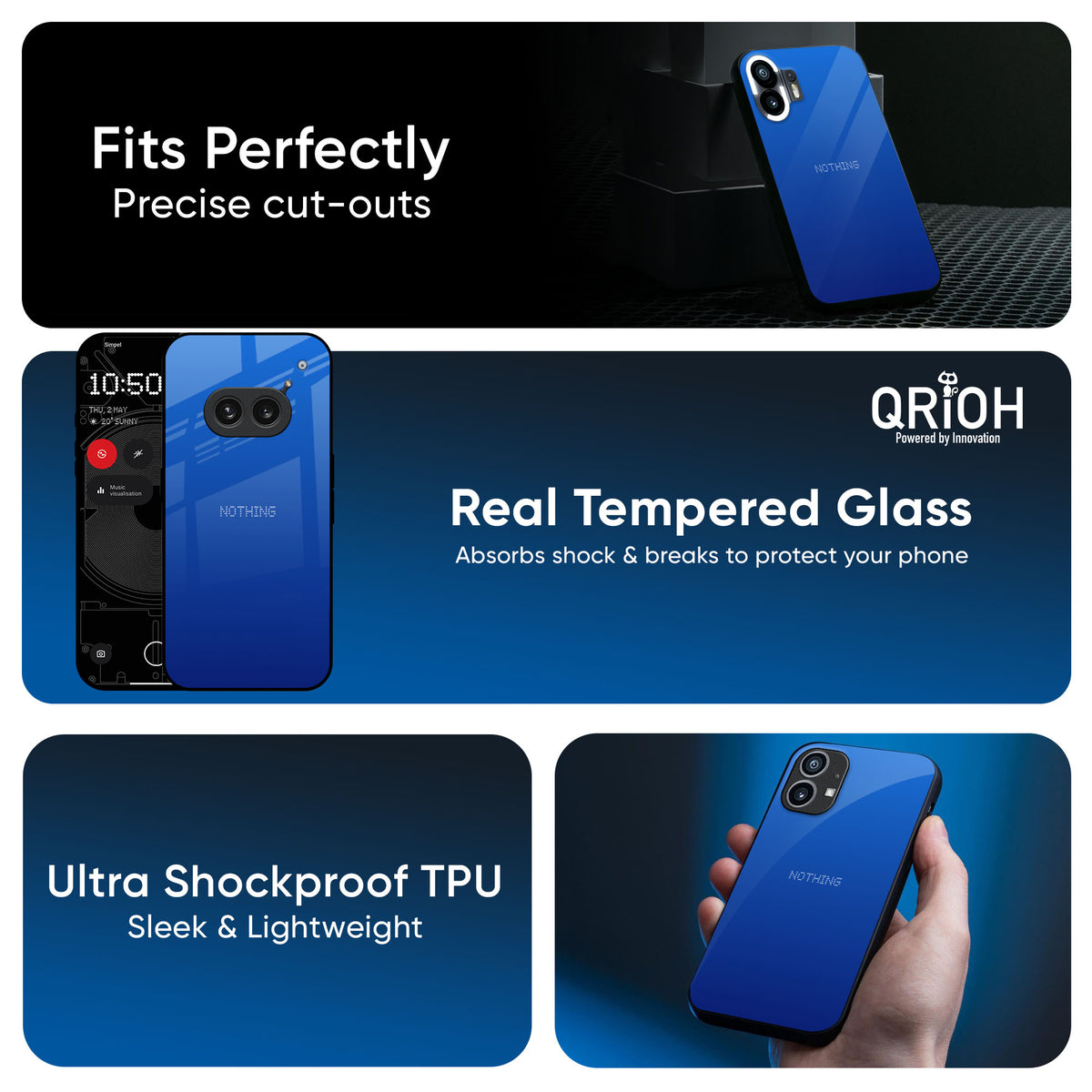 Egyptian Blue Glass Case for Nothing CMF Phone 1