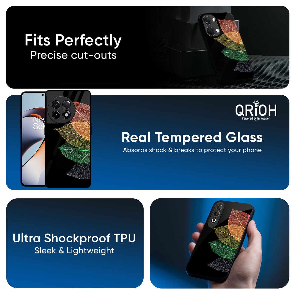 Colorful Leaves Glass Case for OnePlus Nord 4 5G