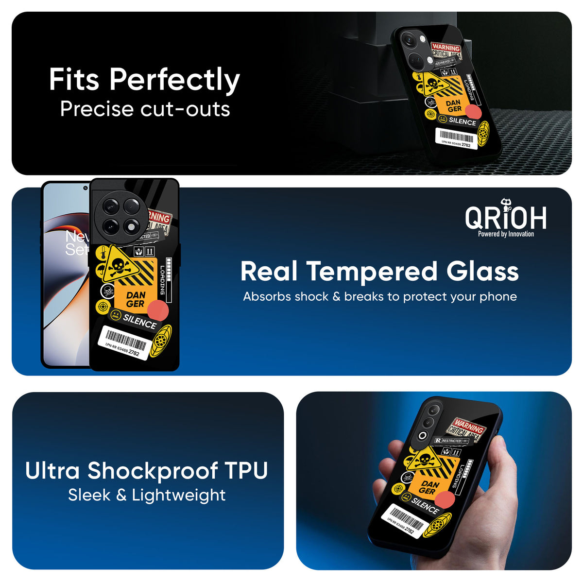 Danger Signs Glass Case for OnePlus Nord 4 5G