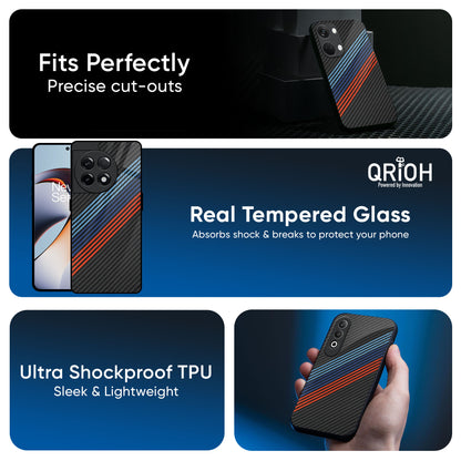 Carbon Inspired Glass Case for OnePlus 11R 5G