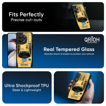 Yellow Racing Car Glass Case for OnePlus 13