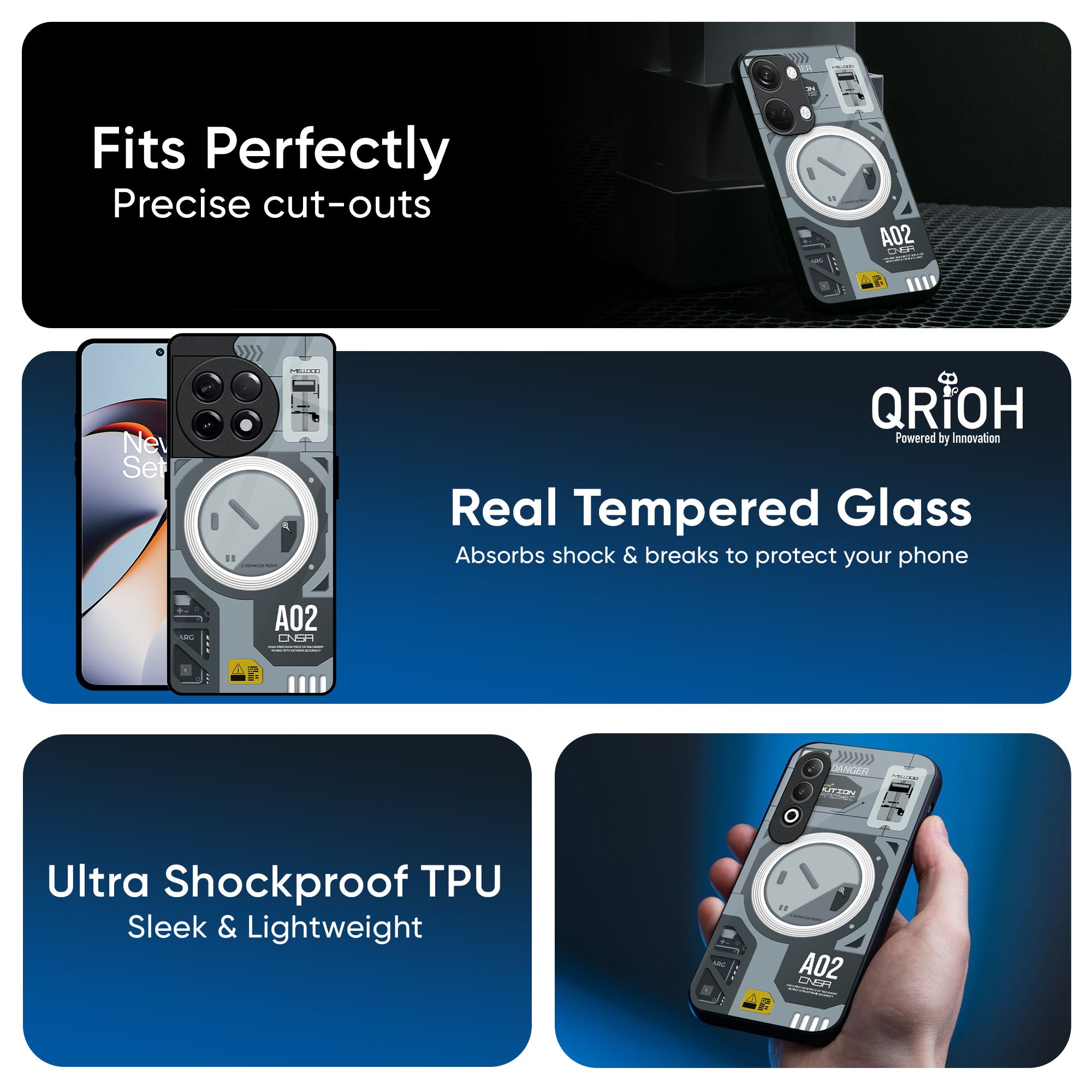Modern Technology Glass Case for OnePlus Nord 2