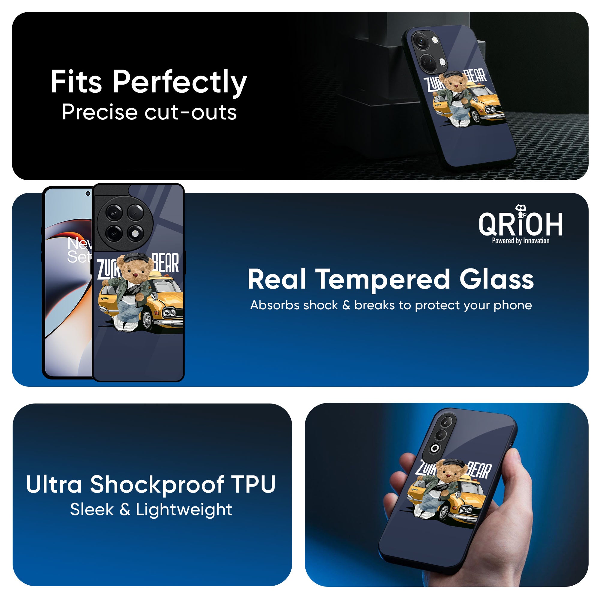 Adventurous Bear Glass Case for OnePlus 7T