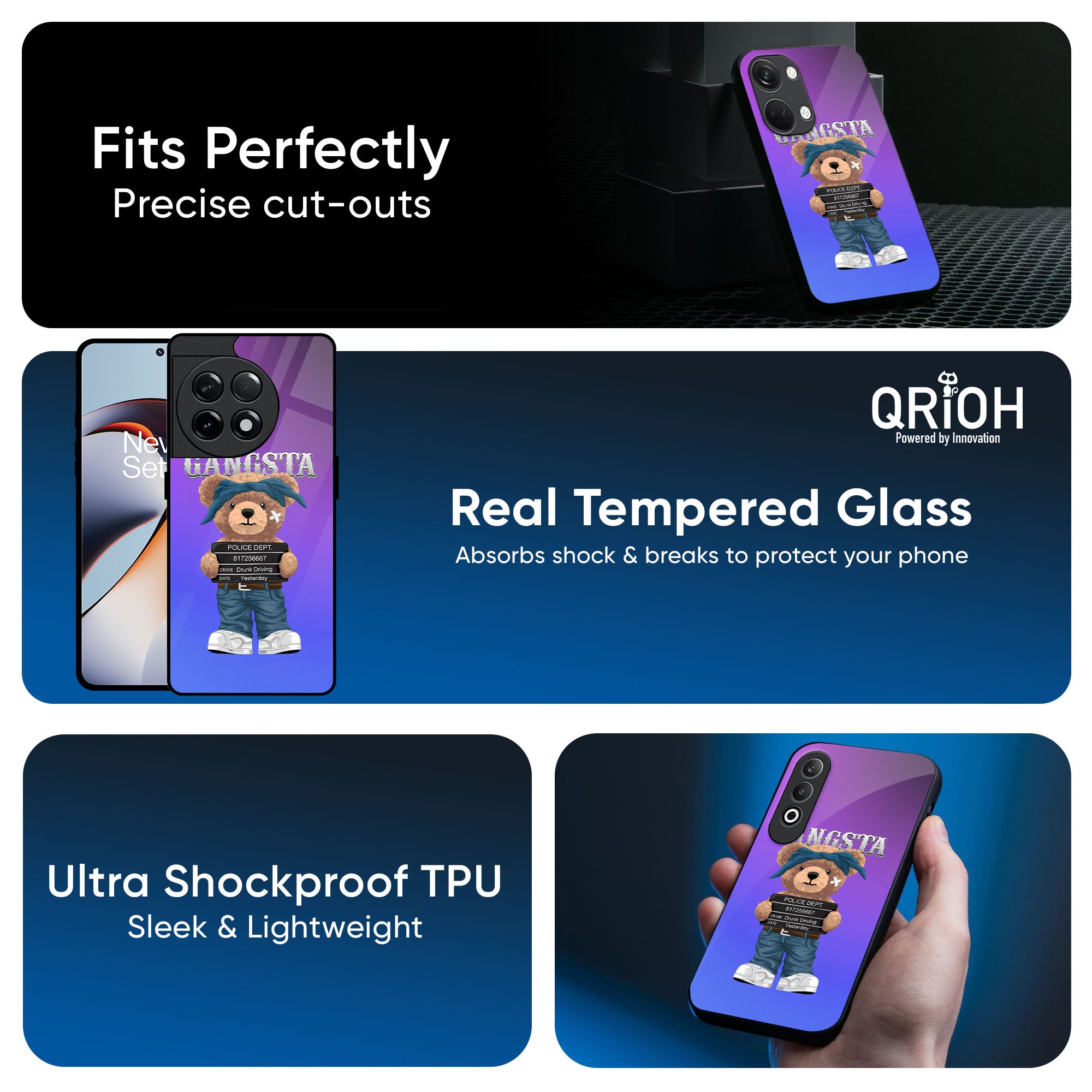 Gangsta Bear Glass Case for OnePlus Nord 3 5G