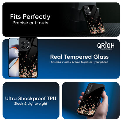 Floating Floral Print Glass Case for OnePlus Nord 4 5G