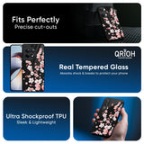 Black Cherry Blossom Glass Case for OnePlus Nord 4 5G