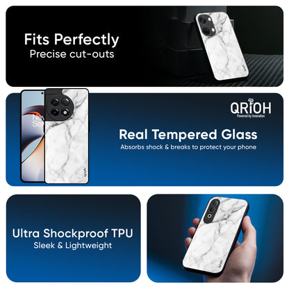 Modern White Marble Glass Case for OnePlus Nord 4 5G