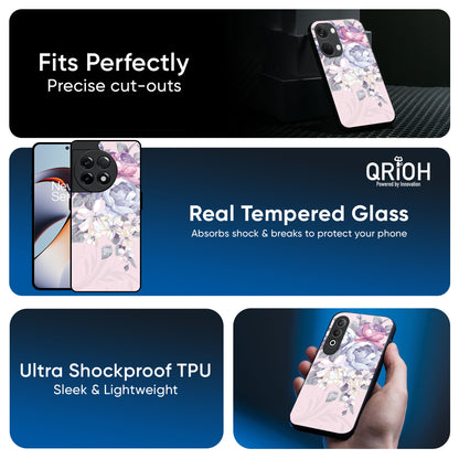 Elegant Floral Glass Case for OnePlus 13