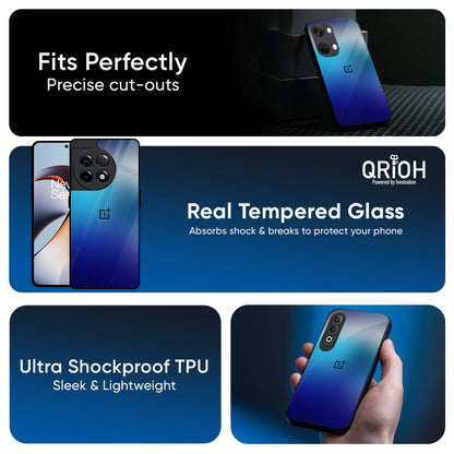 Blue Rhombus Pattern Glass Case for OnePlus Nord 4 5G