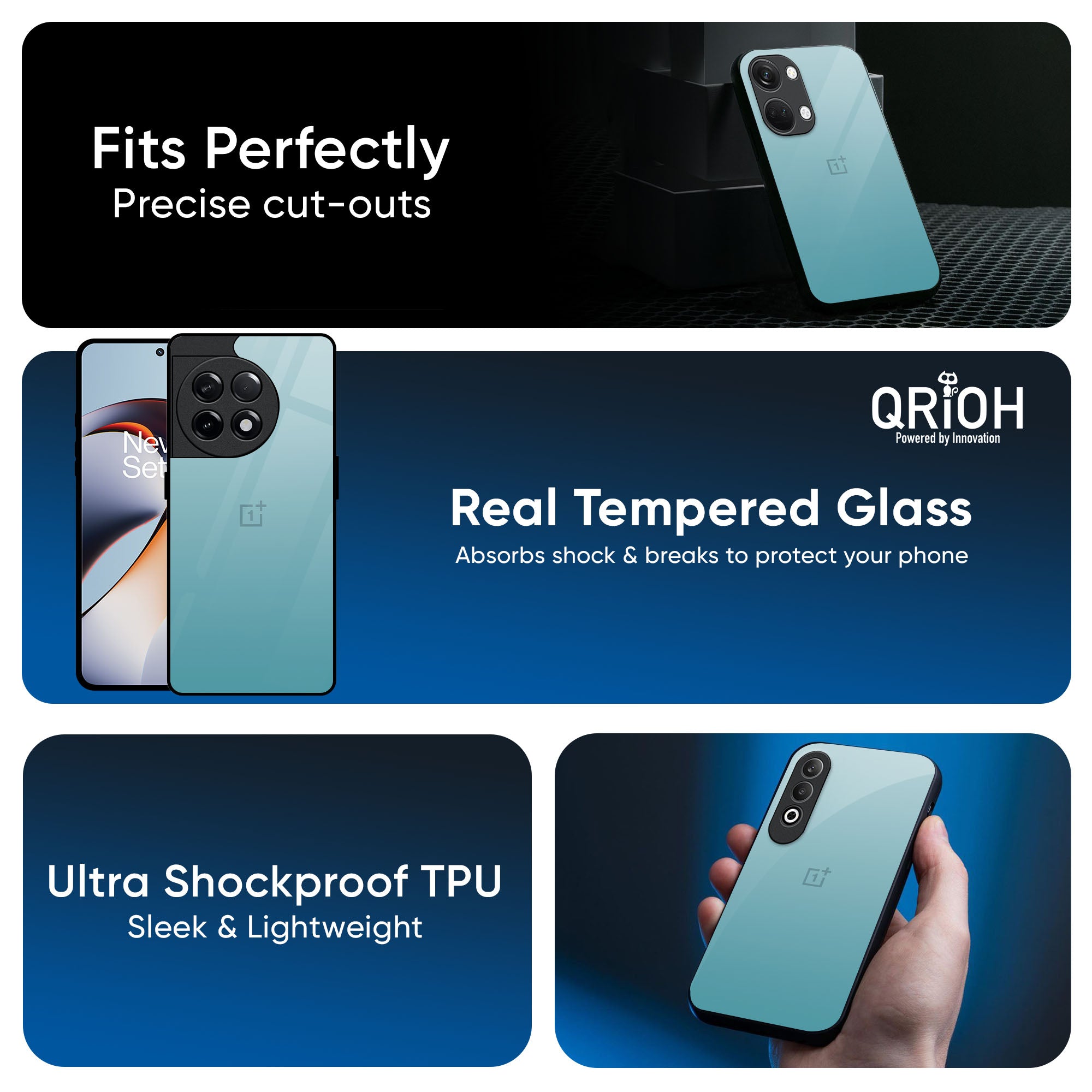 Arctic Blue Glass Case For OnePlus Nord 4 5G