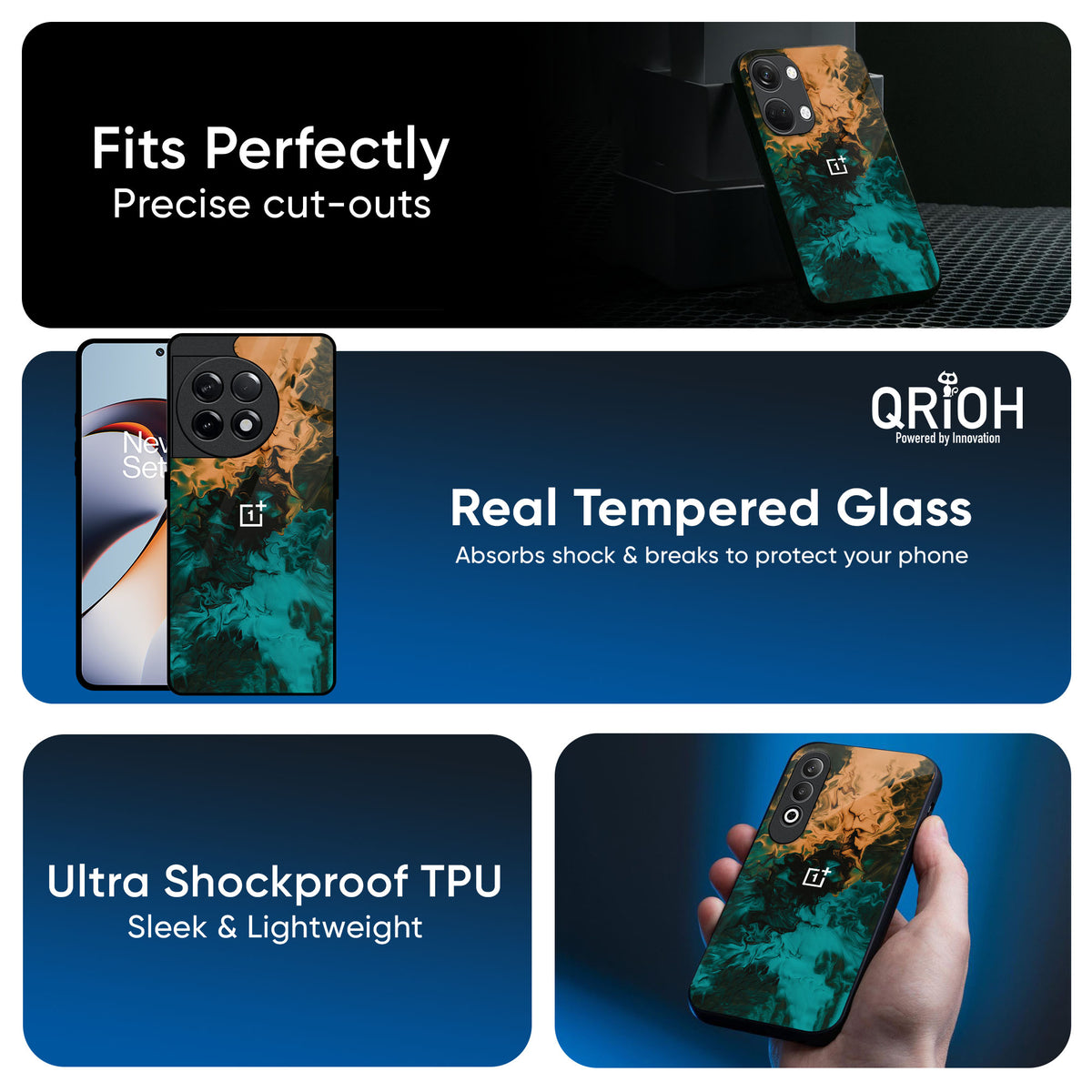 Watercolor Wave Glass Case for OnePlus 13