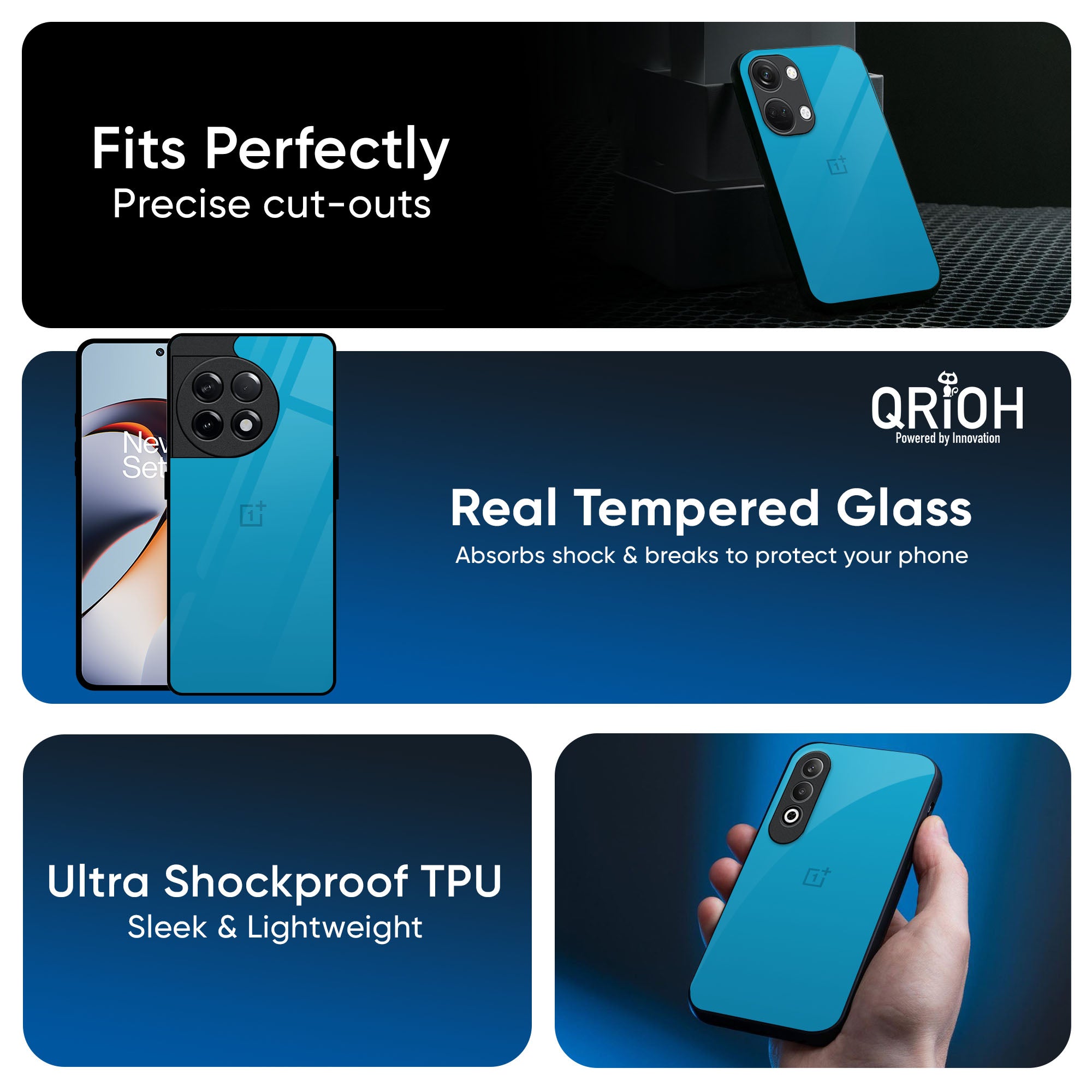 Blue Aqua Glass Case for OnePlus Nord 4 5G