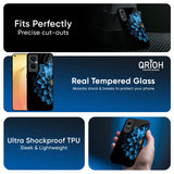 Half Blue Flower Glass Case for OPPO A3 Pro 5G