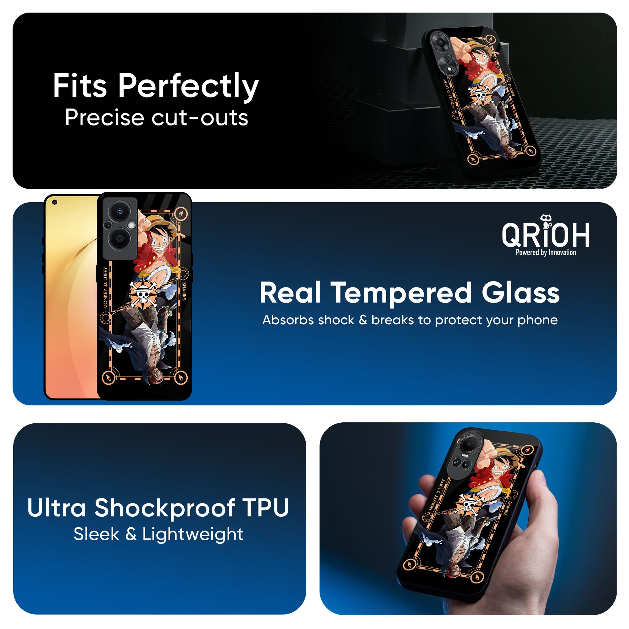 Shanks & Luffy Glass Case for Oppo A79 5G
