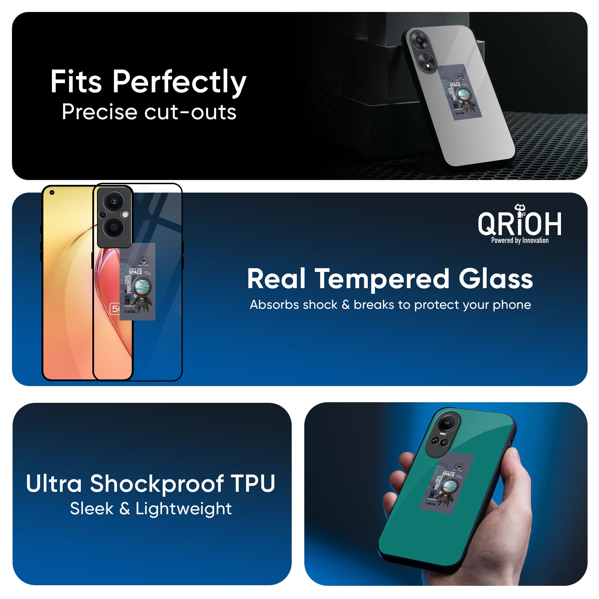 Space Travel Glass Case for OPPO A3 Pro 5G