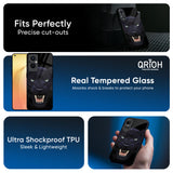 Angry Black Leopard Glass Case for OPPO A17