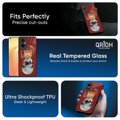 Astronaut Bear Glass Case for Oppo Reno4 Pro
