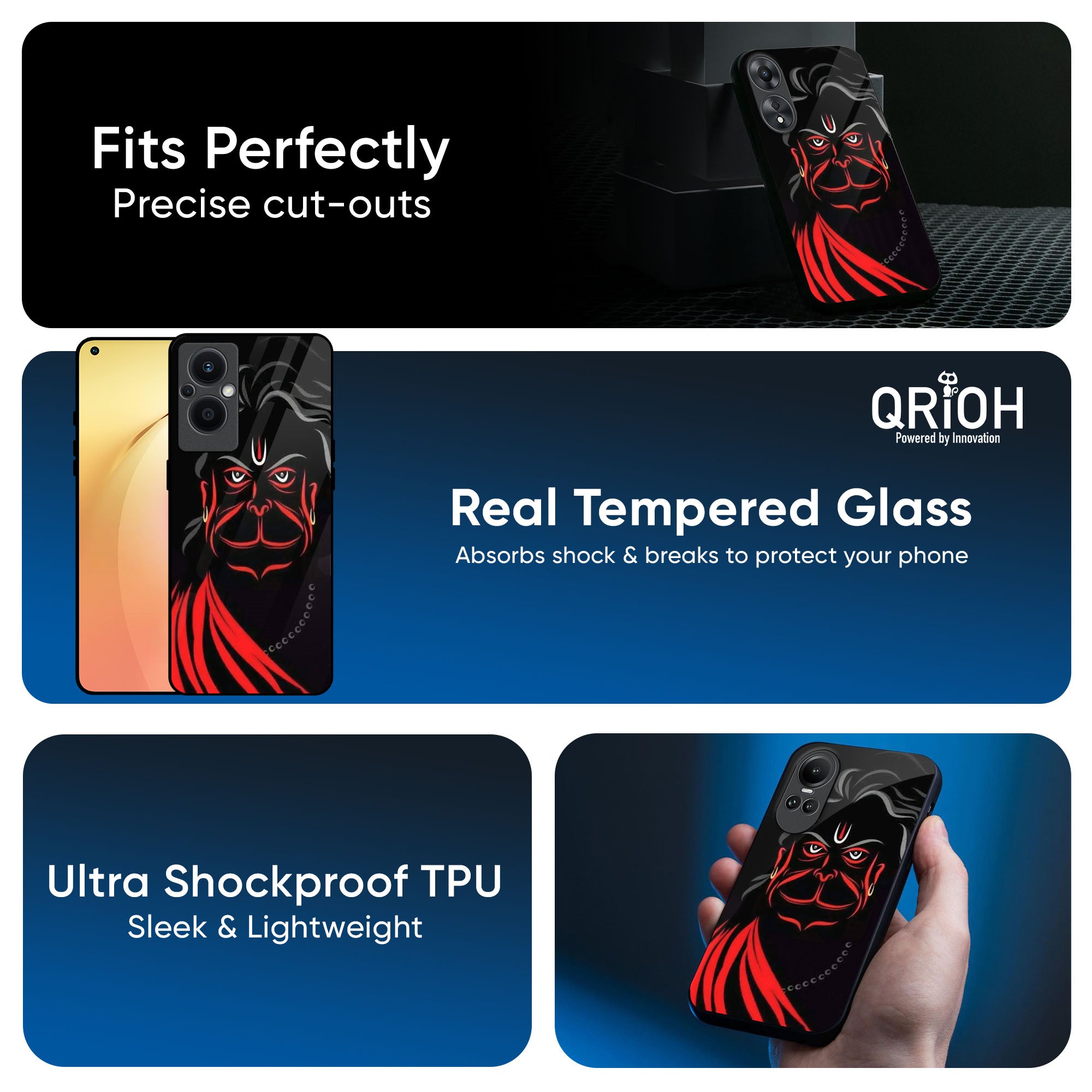 Lord Hanuman Glass Case For OPPO A3 Pro 5G