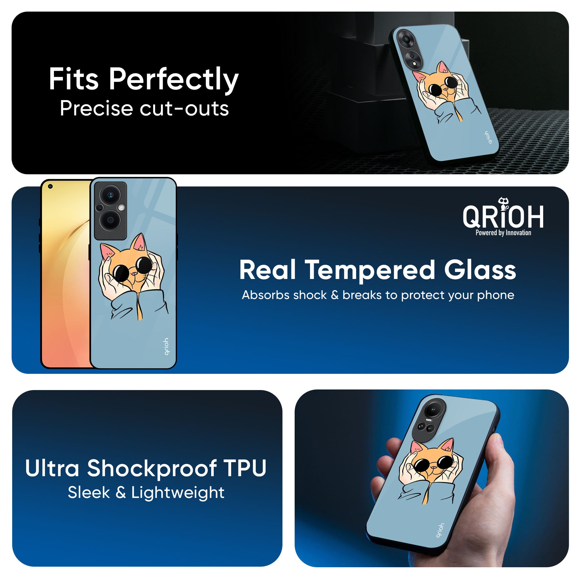 Adorable Cute Kitty Glass Case For OPPO A3 Pro 5G
