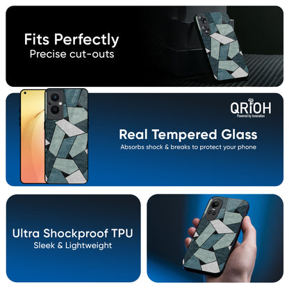 Abstact Tiles Glass Case for OPPO A3 Pro 5G