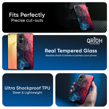 Blue & Red Smoke Glass Case for OPPO A3 Pro 5G