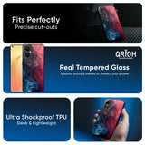 Blue & Red Smoke Glass Case for Oppo A79 5G