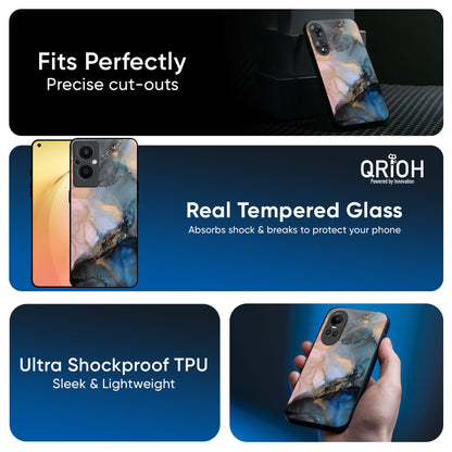Marble Ink Abstract Glass Case for OPPO A3 Pro 5G