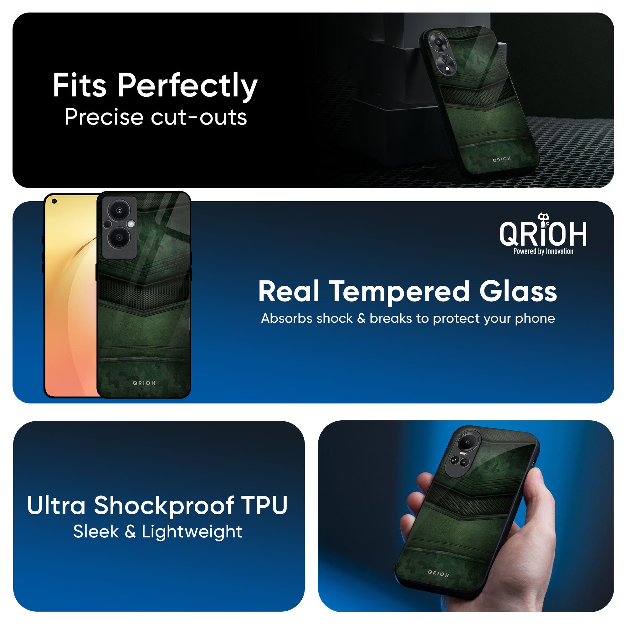 Green Leather Glass Case for OPPO A3 Pro 5G
