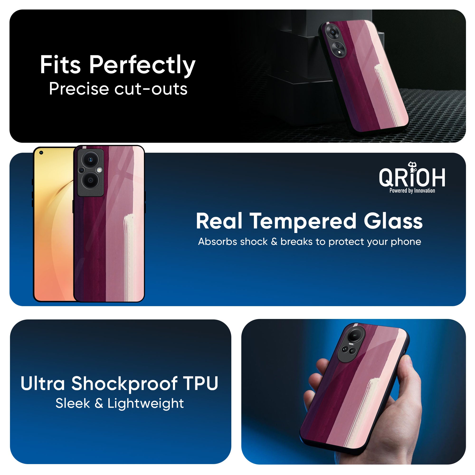 Brush Stroke Art Glass Case for OPPO A3 Pro 5G