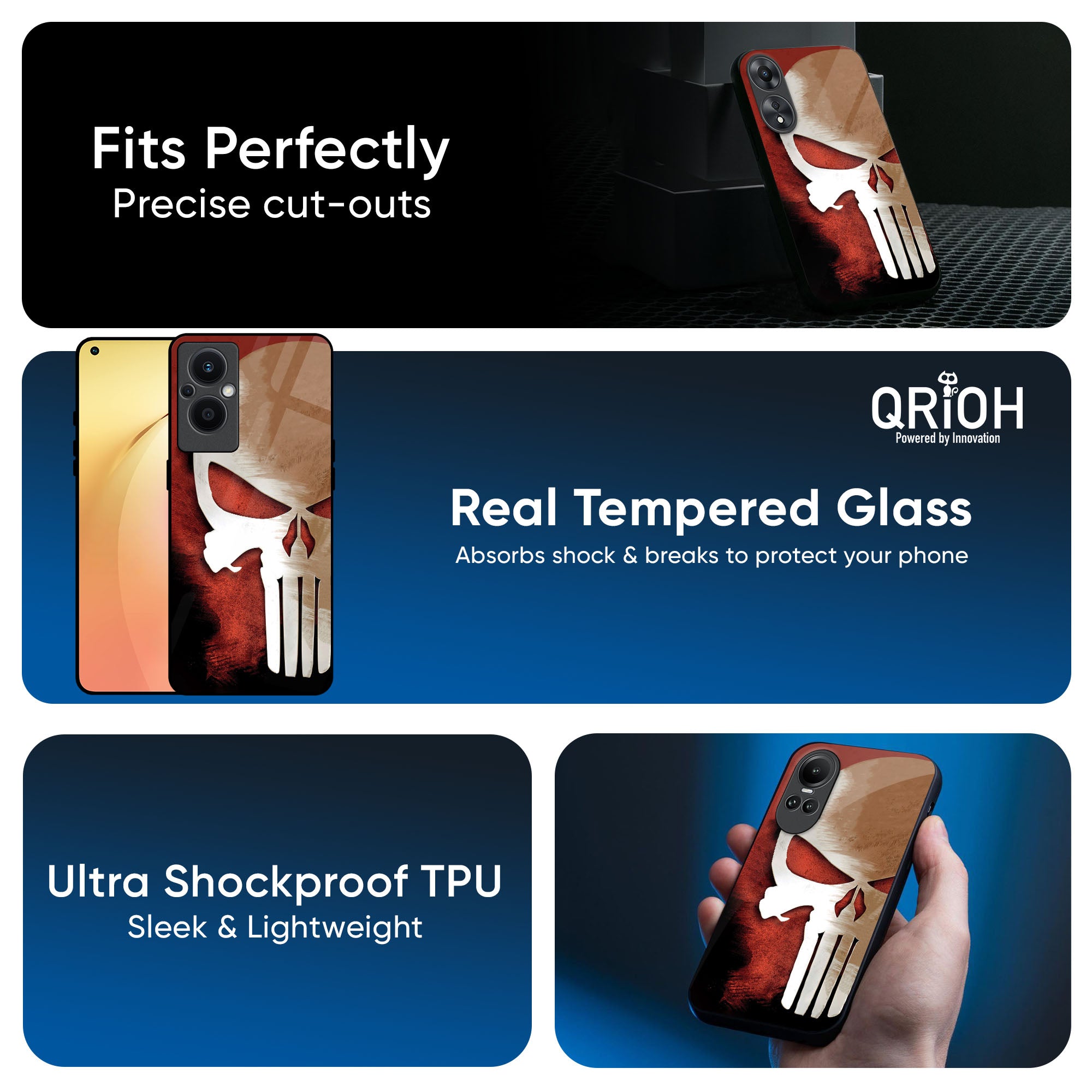 Red Skull Glass Case for OPPO A3 Pro 5G